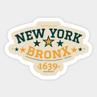 New York Bronx 'Yield to the Evil' Logo Shirt - Urban Streetwear Collection Sticker